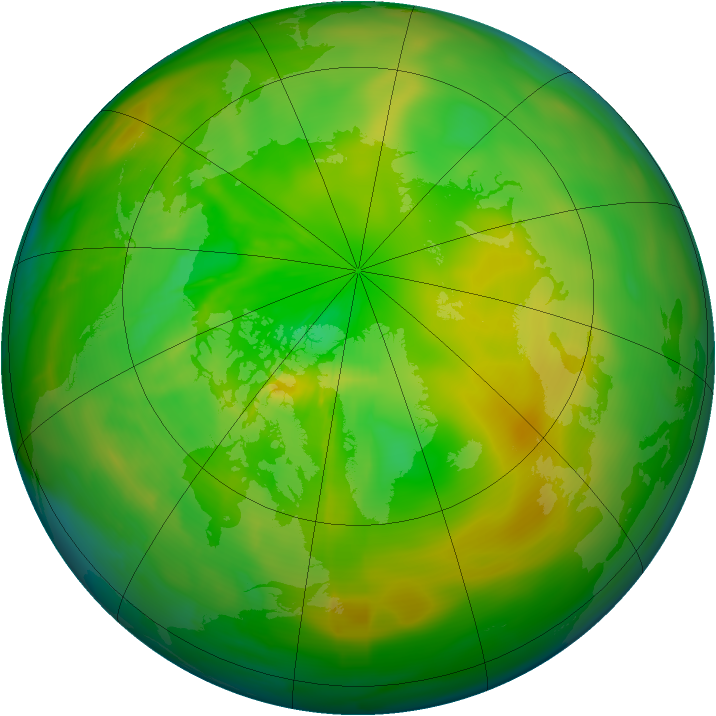 Arctic ozone map for 09 June 2009